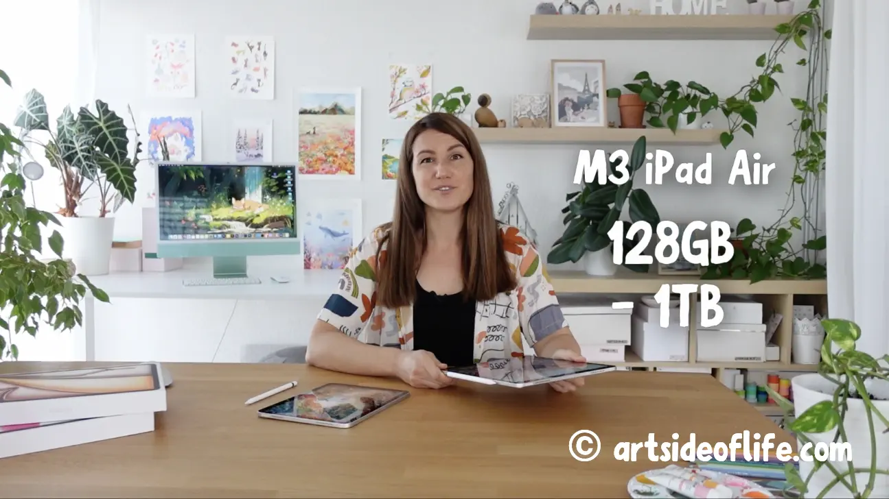 Photo: Iva explains iPad Air M4's storage options - ©Art Side of Life