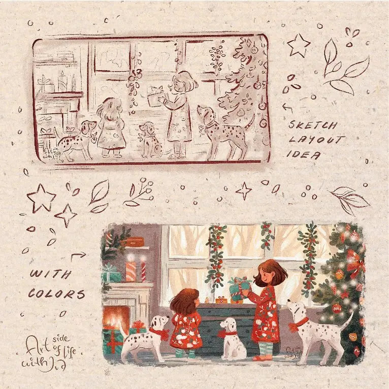 xmas-watercolor_brushes-iva_mikles-artsideoflife